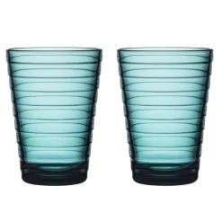Iittala Aino Aalto Vannglass 2-Pack 33 Cl Havbla Outlet