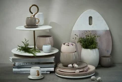 Lene Bjerre Clara Espressokopp Med Fat 15 Cl White-Light Gold Fashion