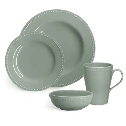 Scandi Living Dots Liten Tallerken 22 Cm 4 Stk Gront Hot