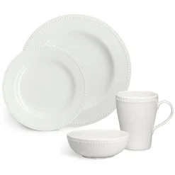 Scandi Living Dots Tallerken 28 Cm 4 Stk. Kremhvit Clearance