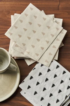 Scandi Essentials Linen Trees Servietter 33 X 33 Cm 20-Pakning Sand Outlet
