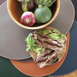 Ørskov Orskov Spisebrikke Skinn Rund Cognac New