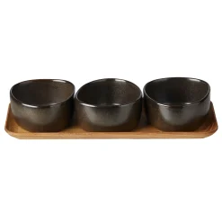 Aida Raw Organic Skalsett Med Trebrett Metallic Brown Discount