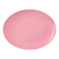 Lyngby Porcelæn Rhombe Ovalt Serveringsfat 21,5 X 28,5 Cm Rosa Online