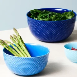 Lyngby Porcelæn Rhombe Serveringskal O 22 Cm Morkebla Outlet