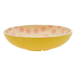 RICE Salatskal Melamin O 29,9 Cm Pink Dots-Yellow Clearance