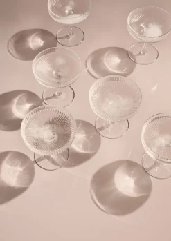 Ferm LIVING Ripple Champagneglass 2-Pakn. Klar Outlet