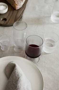 Ferm LIVING Ripple Vinglass 2-Stk. Klar Outlet