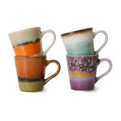 HK Living 70'S Espressokopp 4-Pk Retro New
