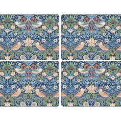 Pimpernel Strawberry Thief Bordunderlag 30 X 40 Cm 4-Pakning Bla Hot