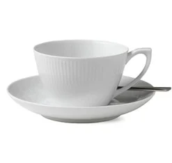 Royal Copenhagen White Fluted Tekopp Med Skal Sale